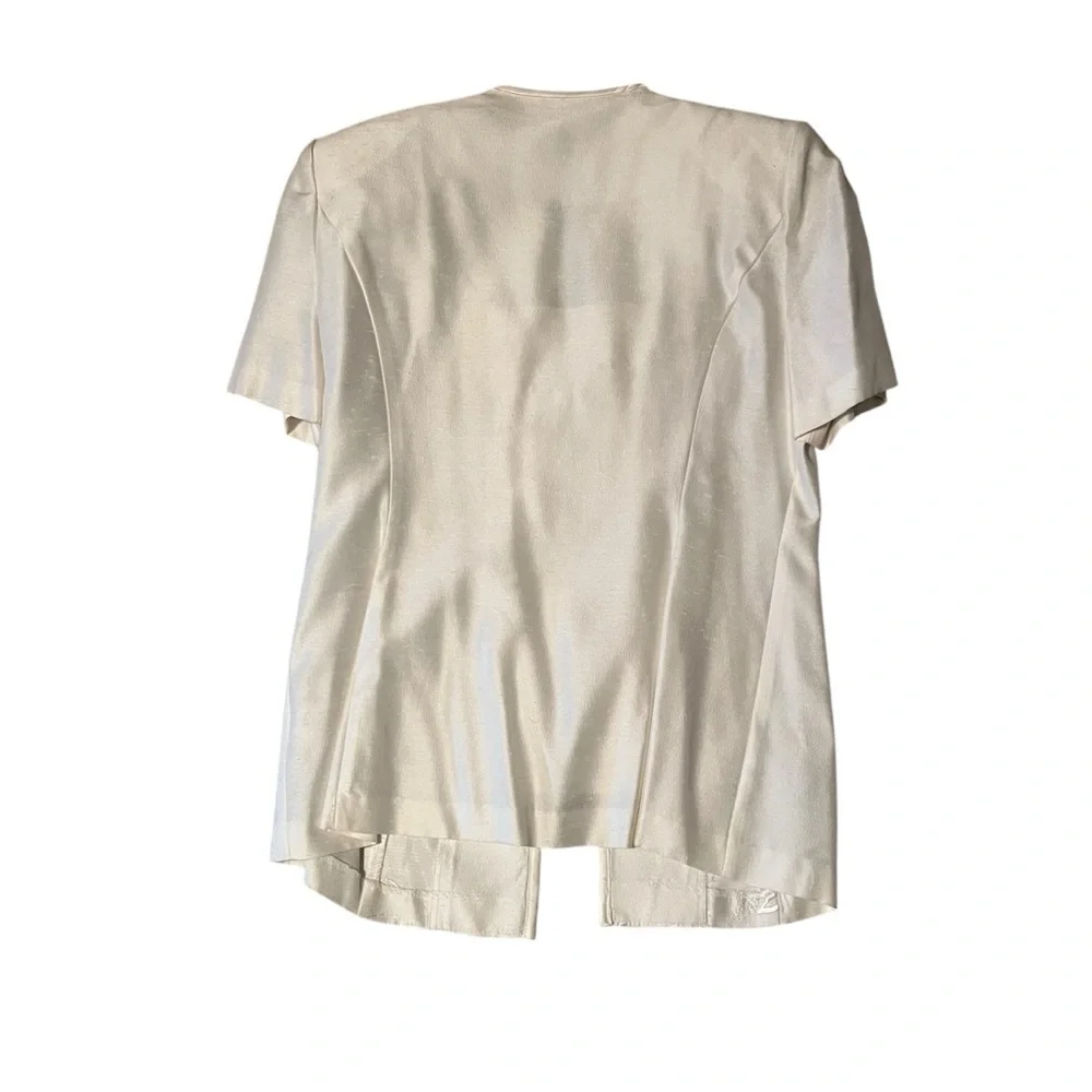 LESLIE FAY VINTAGE SKIRT SET WHITE TEA COLOR SIZE 6 PETITE
